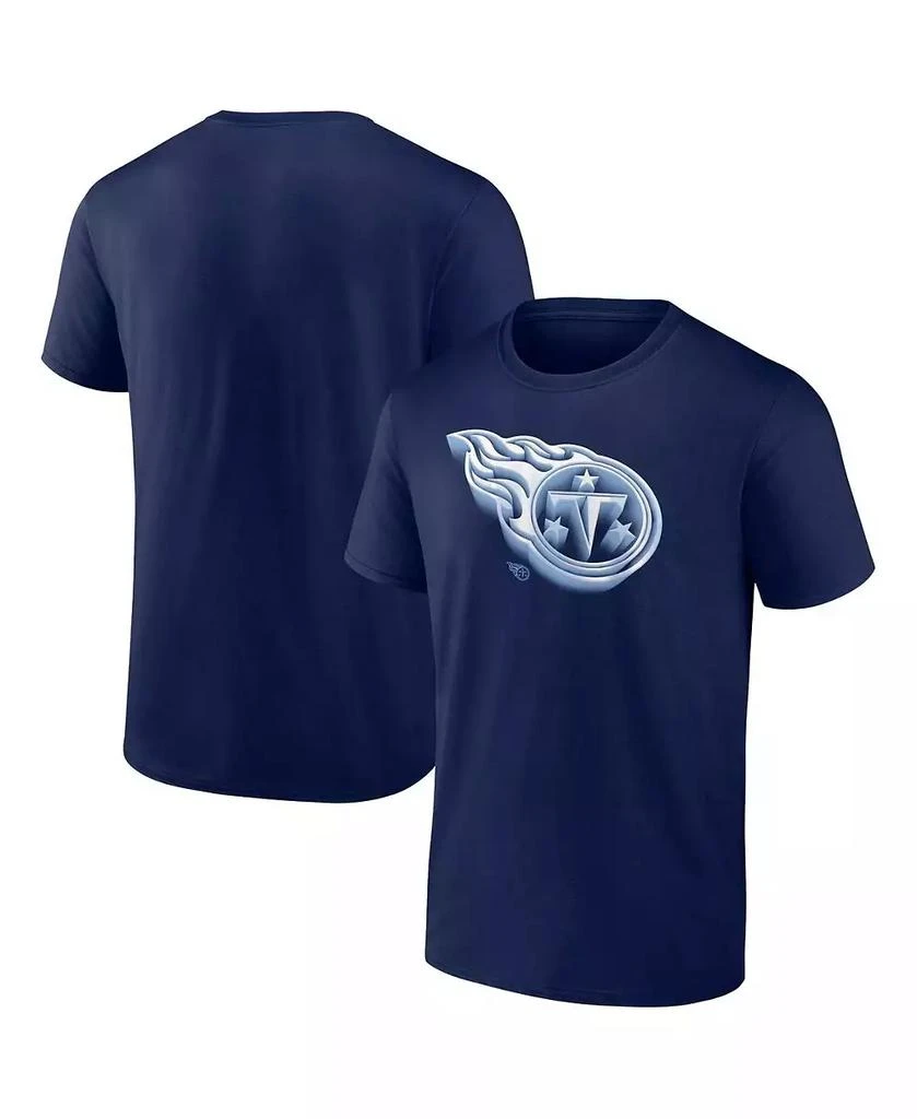 商品Fanatics|Men's Navy Tennessee Titans Chrome Dimension T-Shirt,价格¥223,第1张图片