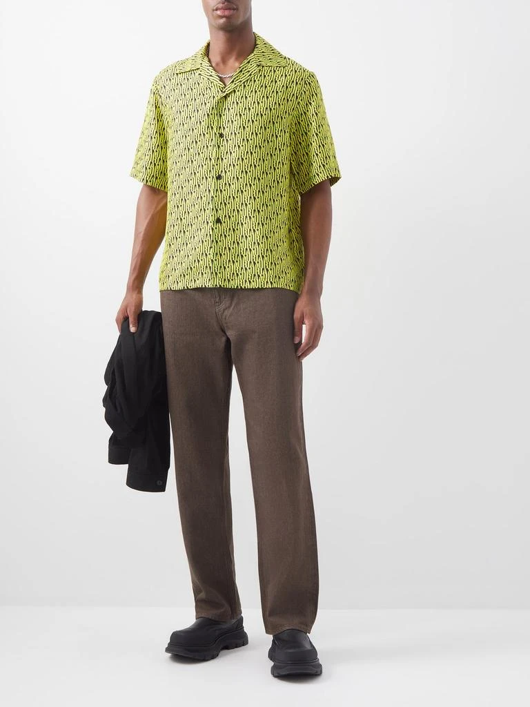商品AMIRI|Short-sleeved logo-print silk-twill shirt,价格¥3519,第2张图片详细描述
