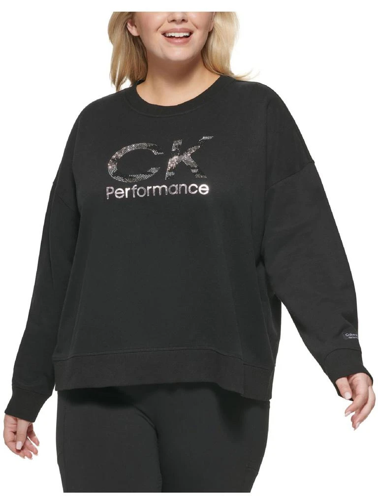 商品Calvin Klein|Plus Womens Logo Embellished Sweatshirt,价格¥193,第1张图片