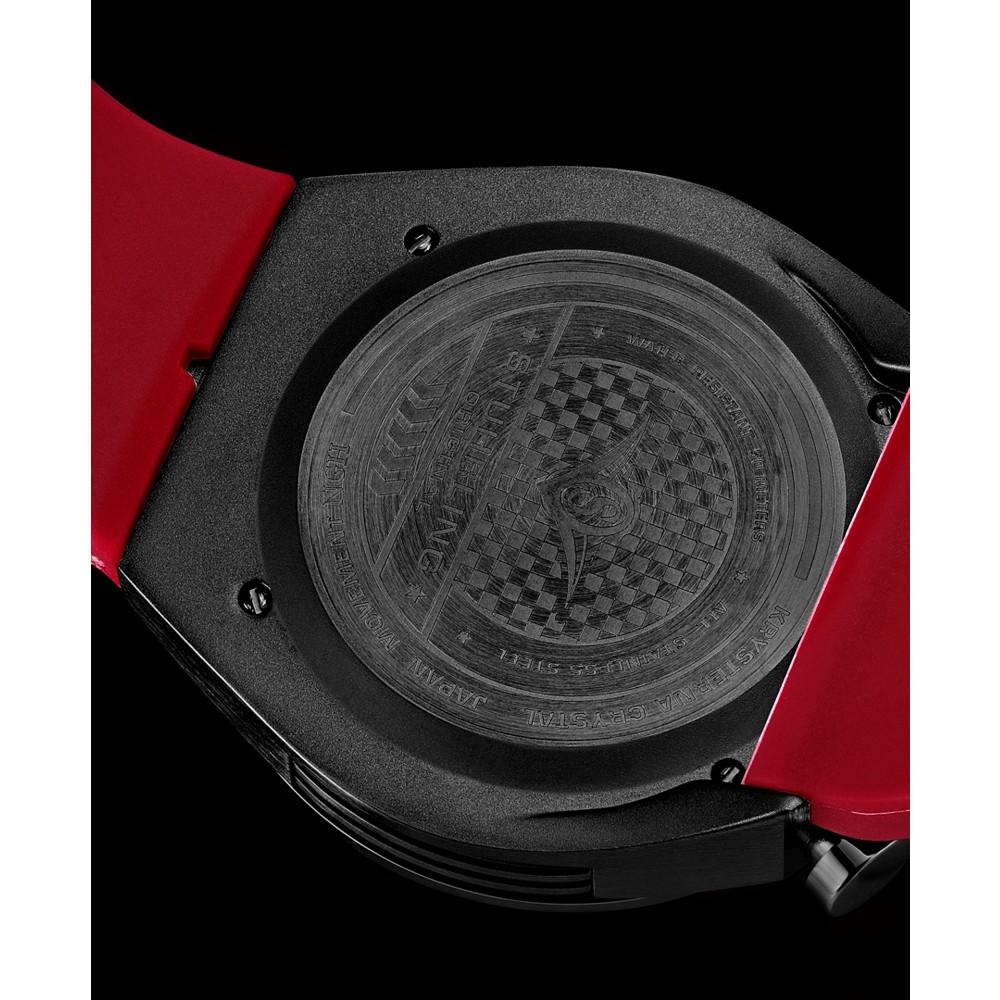 Men's Quartz Red High Grade Rubber Silicone Strap Watch 42mm商品第4张图片规格展示