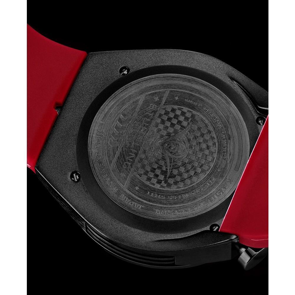 商品Stuhrling|Men's Quartz Red High Grade Rubber Silicone Strap Watch 42mm,价格¥1877,第6张图片详细描述