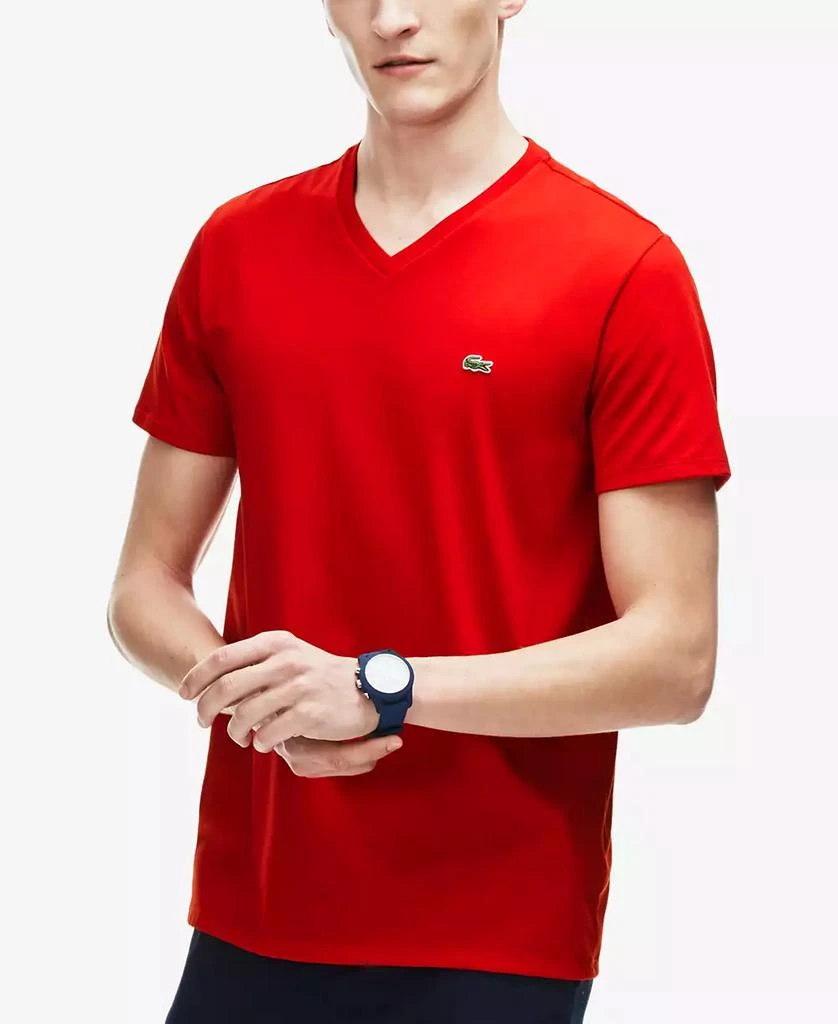 商品Lacoste|Men’s Classic V-Neck Soft Pima Cotton Tee Shirt,价格¥273,第1张图片