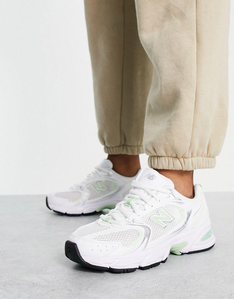 商品New Balance|New Balance 530 trainers in white and pastel green - exclusive to ASOS,价格¥767,第6张图片详细描述