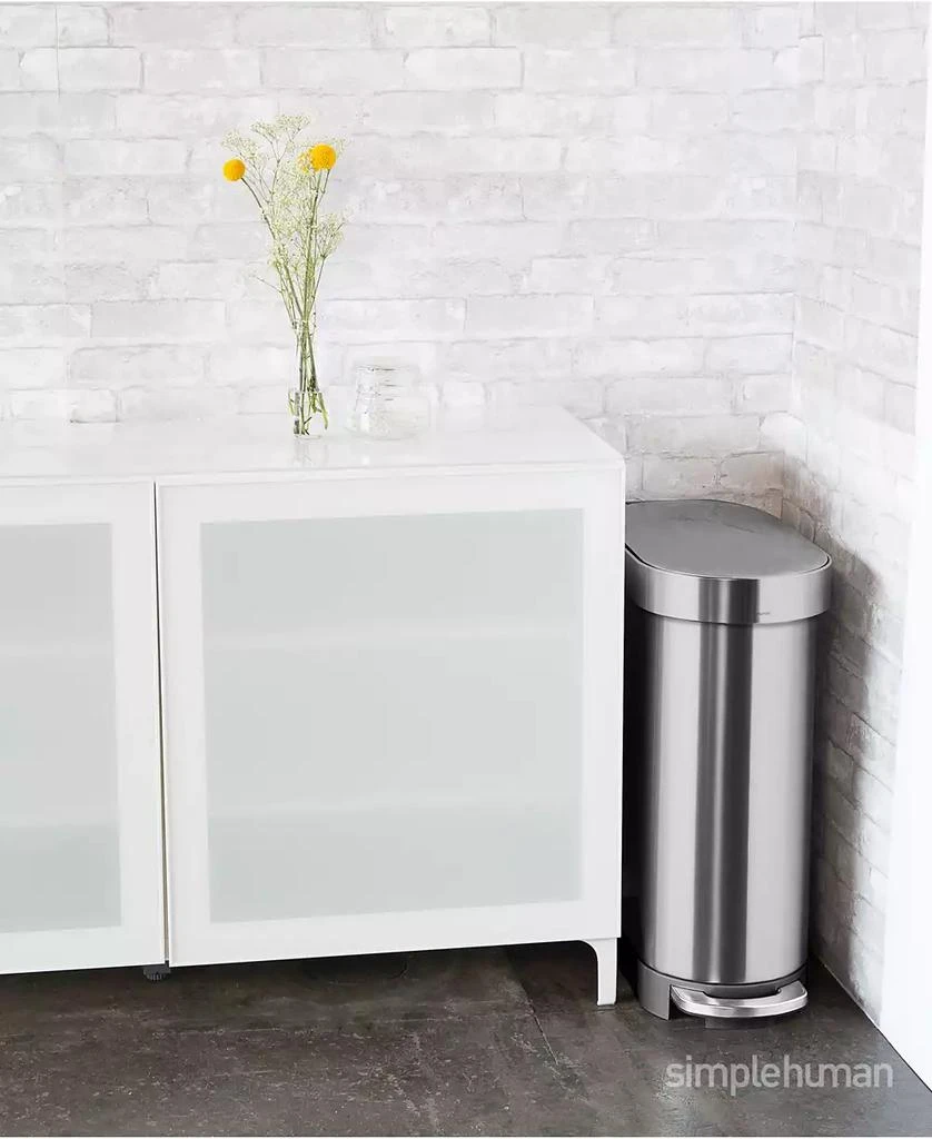 商品simplehuman|45 Liter Slim Kitchen Trash Can with Liner Pocket,价格¥736,第2张图片详细描述