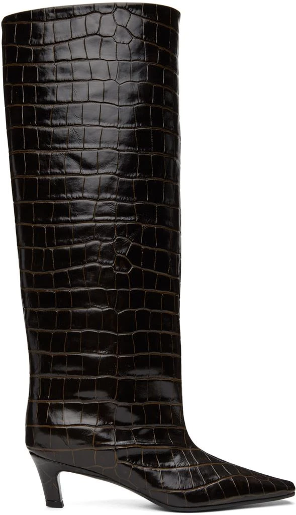 商品Totême|Brown 'The Wide Shaft' Boots,价格¥8339,第1张图片