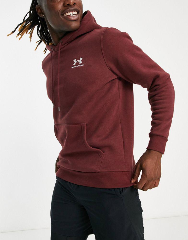 商品Under Armour|Under Armour Training Essential fleece hoodie in burgundy,价格¥497,第1张图片