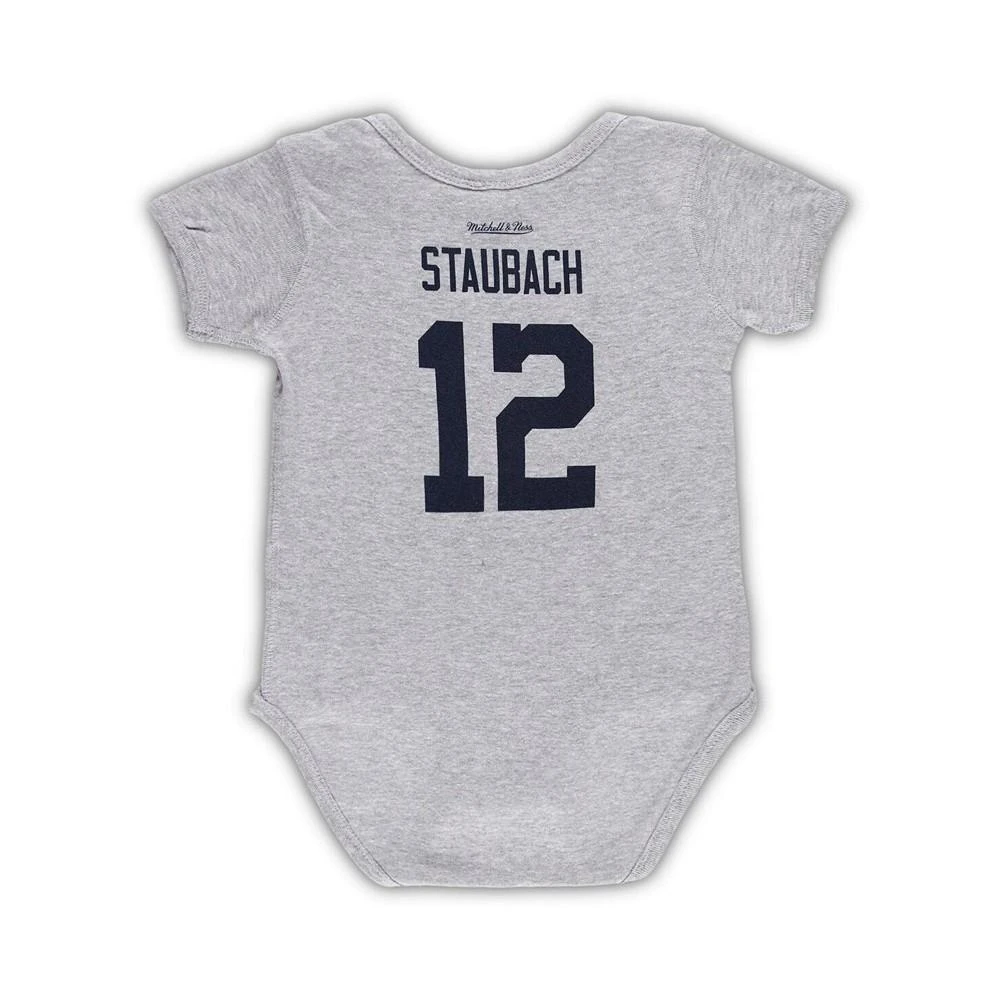 商品Mitchell & Ness|Infant Boys and Girls Roger Staubach Heathered Gray Dallas Cowboys Mainliner Retired Player Name and Number Bodysuit,价格¥211,第3张图片详细描述