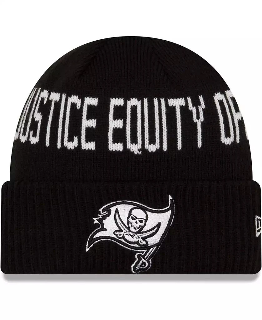 商品New Era|Men's Black Tampa Bay Buccaneers Team Social Justice Cuffed Knit Hat,价格¥240,第1张图片