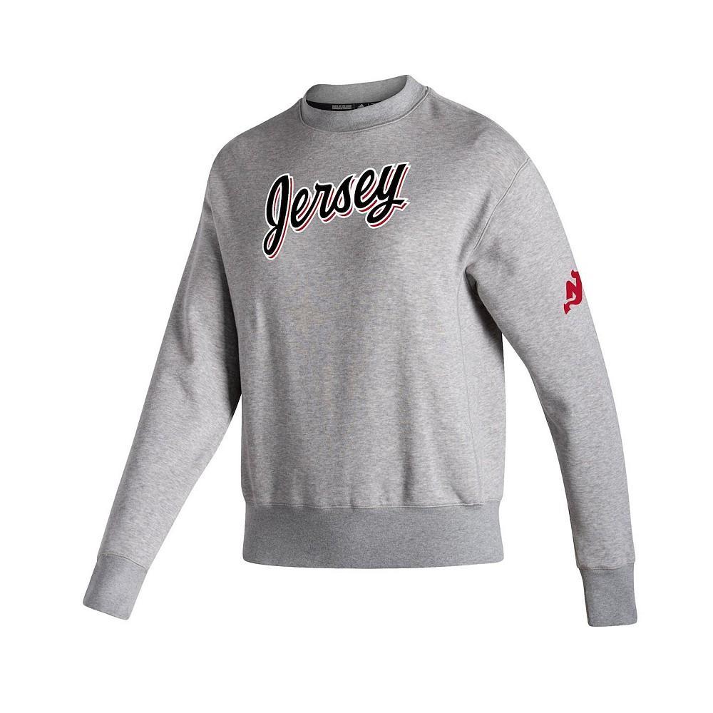 商品Adidas|Women's Heathered Gray New Jersey Devils 2021/22 Alternate Logo Reversible Pullover Sweatshirt,价格¥518,第5张图片详细描述