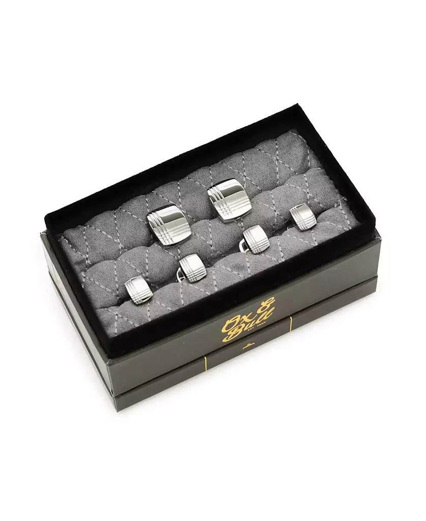 商品Ox and Bull Trading Co.|Men's Stainless Steel Tartan Plaid Cufflinks and Stud Set, 6 Piece Set,价格¥1085,第2张图片详细描述