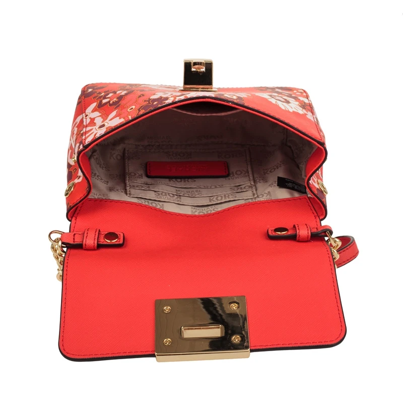 Michael Kors 迈克高仕 TINA系列女士小号红色皮质时尚印花单肩斜挎包 35H7GT4C5R-dksan 商品