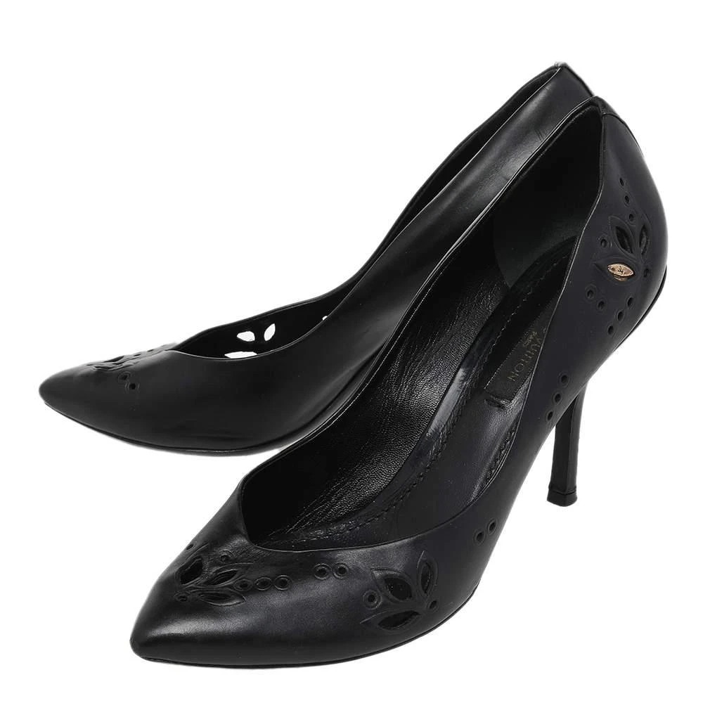 商品[二手商品] Louis Vuitton|Louis Vuitton Black Laser Cut Leather Pointed Toe Pumps Size 36.5,价格¥1809,第4张图片详细描述
