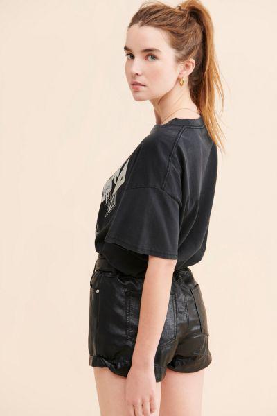 BDG Lucia Faux Leather Belted Shorts商品第2张图片规格展示