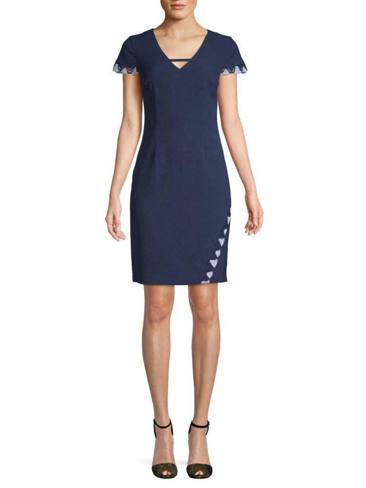 商品Karl Lagerfeld Paris|Embroidered Sheath Dress,价格¥563,第1张图片