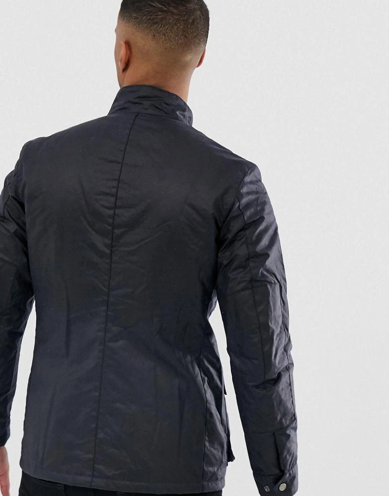 商品Barbour|Barbour International Duke slim fit wax jacket navy,价格¥1075,第2张图片详细描述