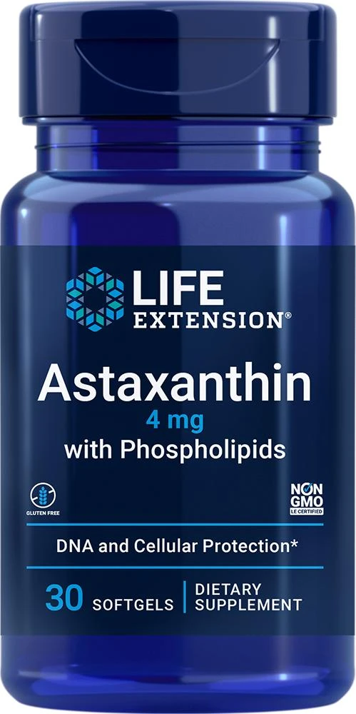 商品Life Extension|Life Extension Astaxanthin with Phospholipids, 30 softgels - 4 mg (4 mg, 30 softgels),价格¥87,第1张图片