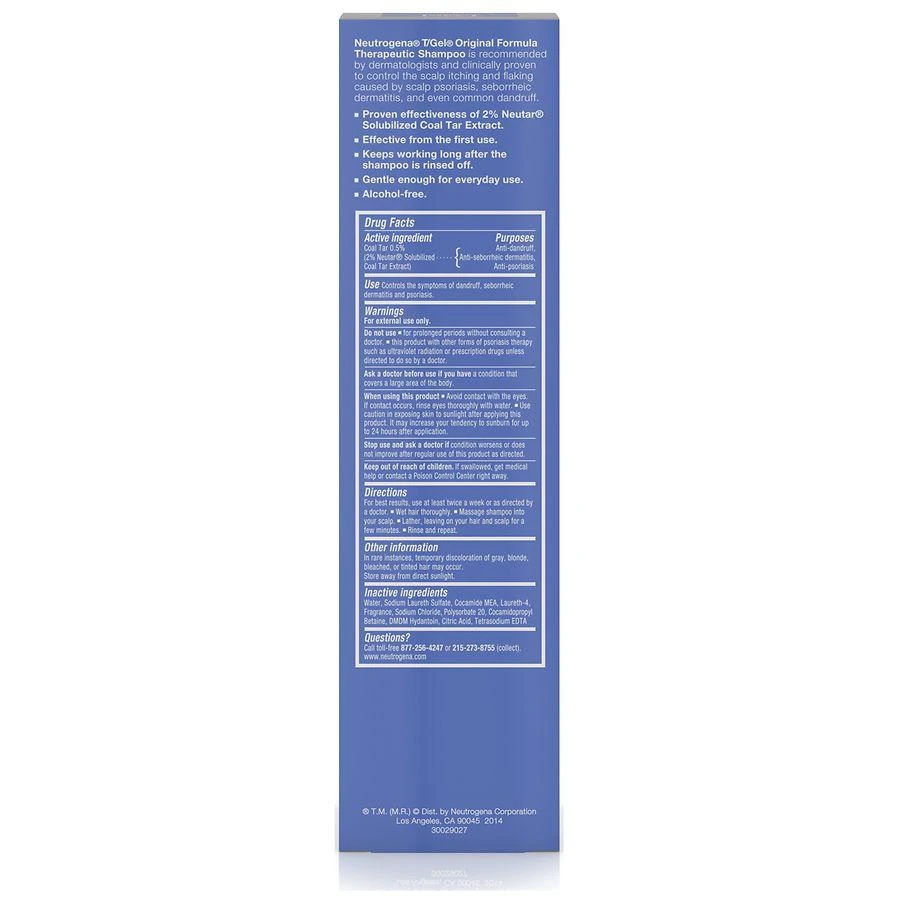 商品Neutrogena|T-Gel Therapeutic Dandruff Treatment Shampoo,价格¥74,第4张图片详细描述