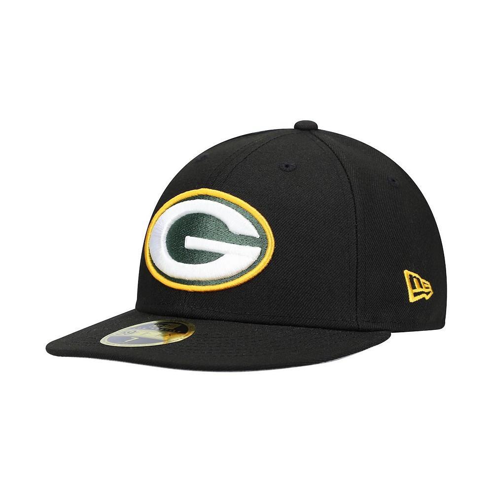 商品New Era|Men's Black Green Bay Packers Omaha Low Profile 59Fifty Fitted Hat,价格¥290,第1张图片