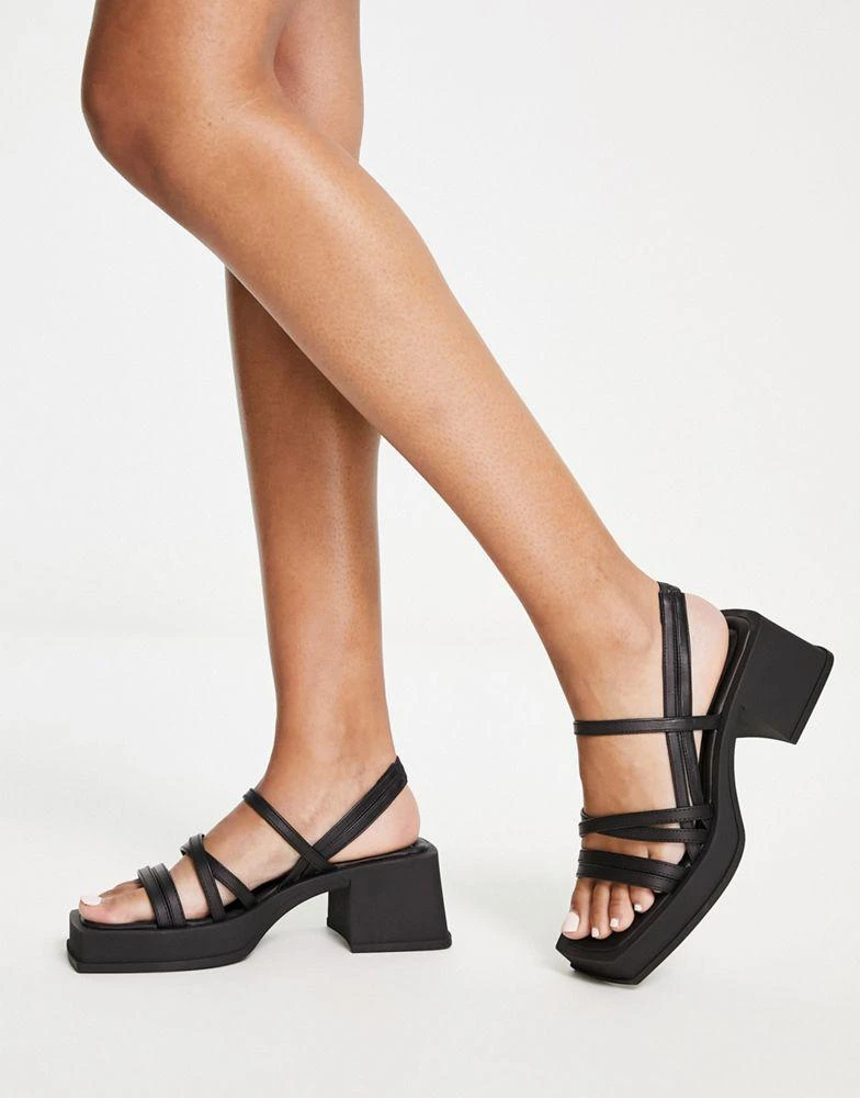 商品Vagabond|Vagabond Hennie chunky strappy heeled sandals in black leather,价格¥1024,第3张图片详细描述