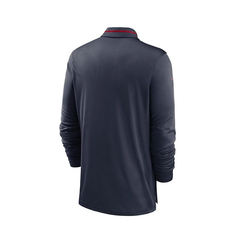 商品NIKE|Men's Heathered Navy Houston Texans Sideline Performance Long Sleeve Polo Shirt,价格¥458,第2张图片详细描述