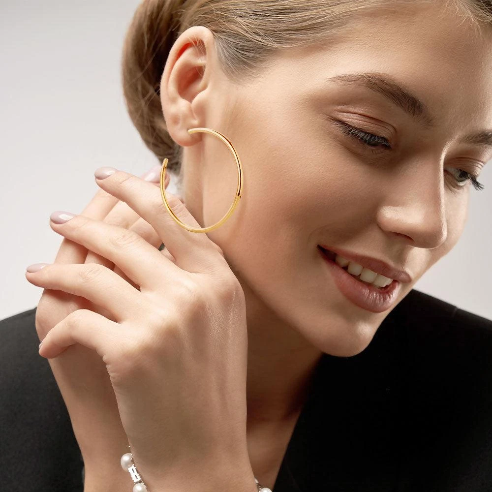 商品FASHNZFAB|14K Gold Dipped Classic Hoop Earrings - Gold,价格¥201,第1张图片
