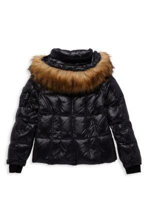 商品S13|Girl's Faux Fur-Trim Hooded Puffer Jacket,价格¥508,第2张图片详细描述