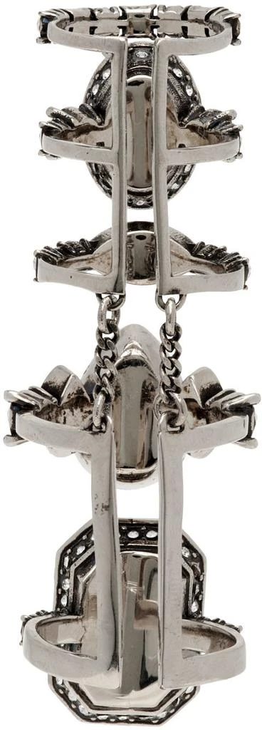 商品Alexander McQueen|Silver Crystal Long Stacked Ring,价格¥2545,第3张图片详细描述