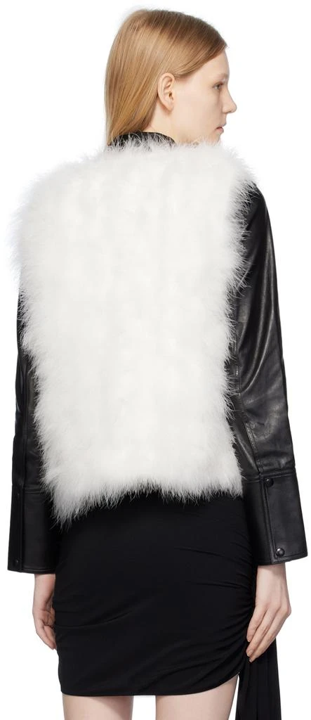 商品Yves Salomon|White Round Neck Feather Vest,价格¥2179,第3张图片详细描述