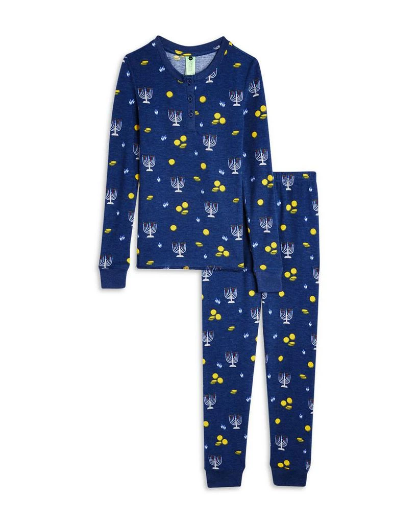 商品Honeydew Intimates|Unisex Menorah Printed Pajama Set - Little Kid, Big Kid,价格¥233,第1张图片