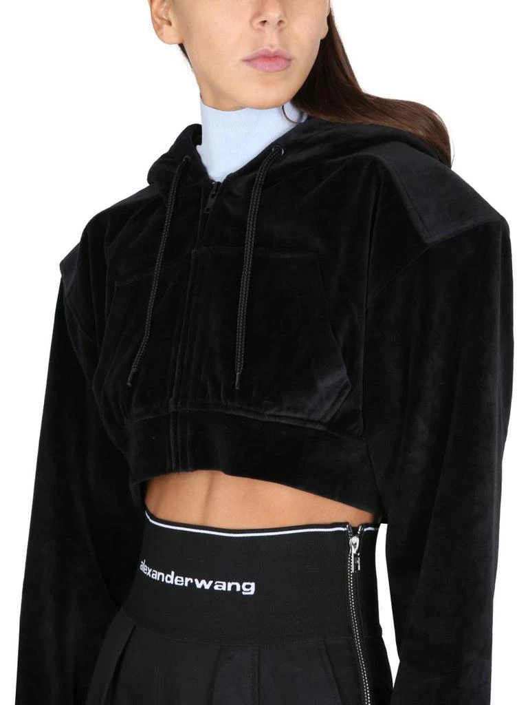 商品Alexander Wang|SHORT VELOUR SWEATSHIRT,价格¥3410,第4张图片详细描述