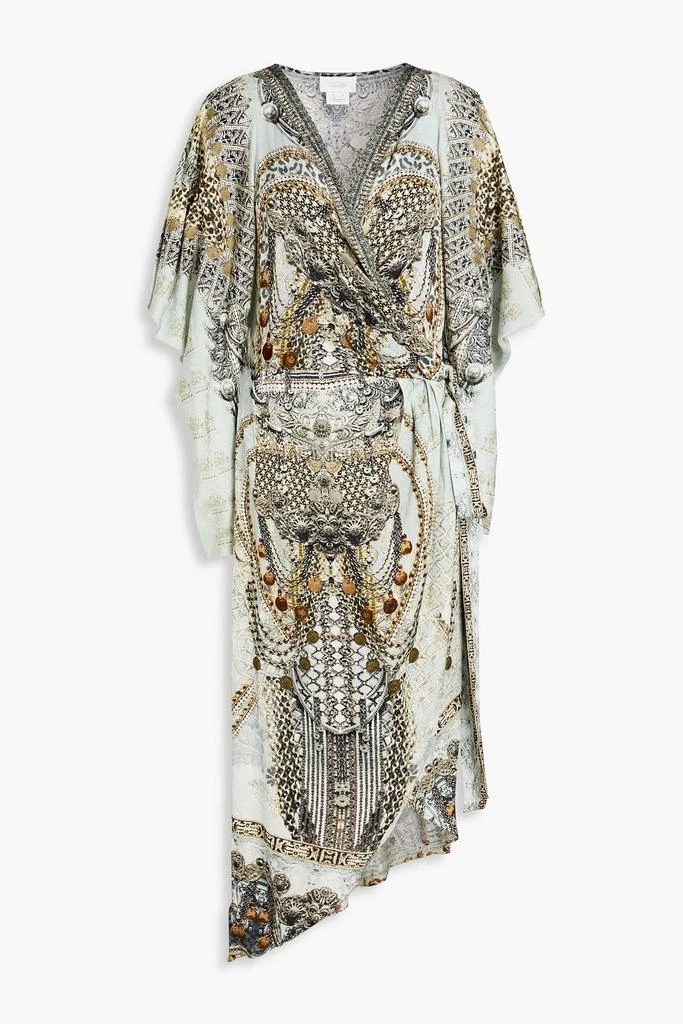 商品Camilla|Embellished printed crepe de chine midi wrap dress,价格¥3088,第1张图片