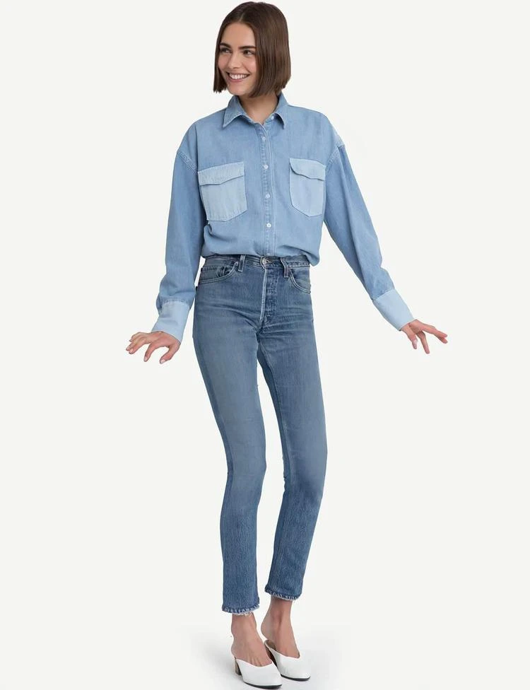 商品Pixie Market|Two Tone Denim Shirt,价格¥745,第3张图片详细描述