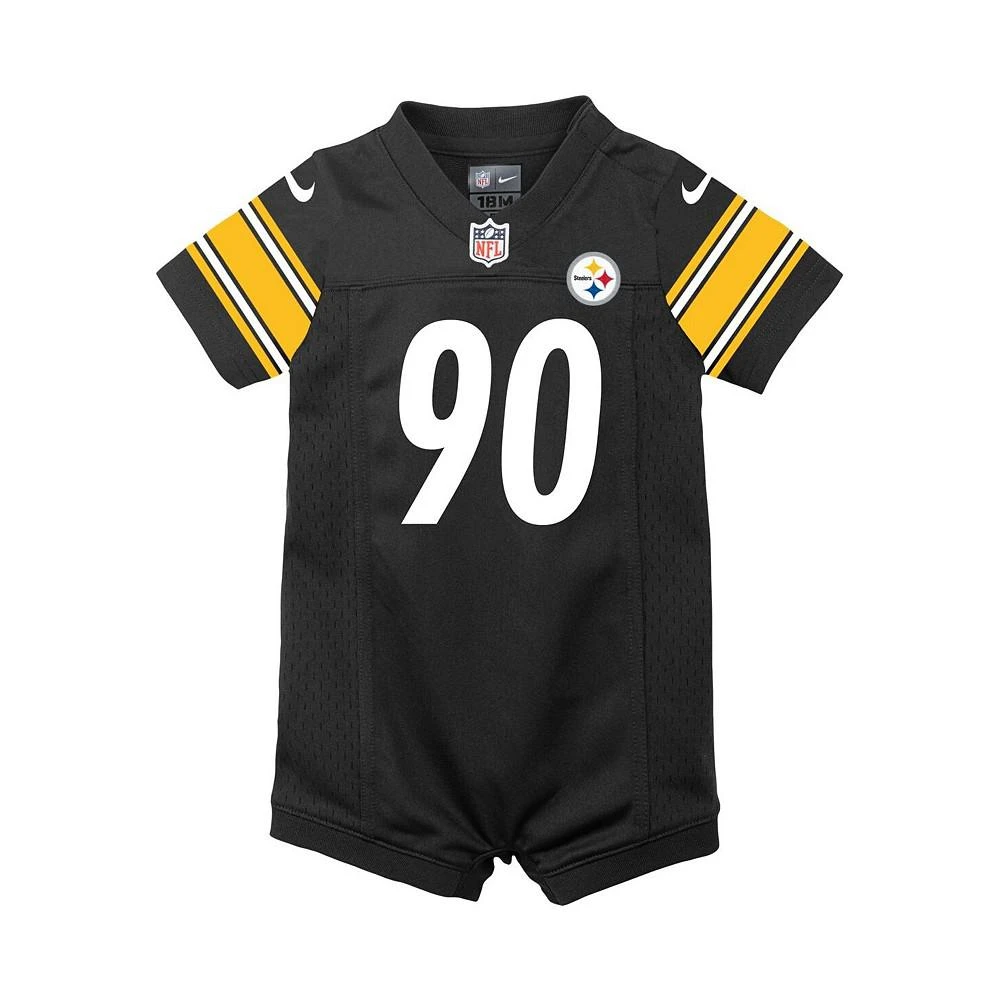 商品NIKE|Infant T.J. Watt Black Pittsburgh Steelers Game Romper Jersey,价格¥298,第2张图片详细描述