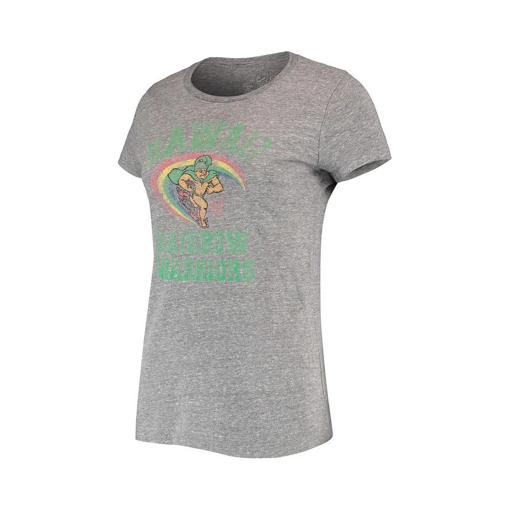 商品The Original Retro Brand|Men's Heathered Gray Hawaii Warriors Tri-Blend T-shirt,价格¥241,第2张图片详细描述