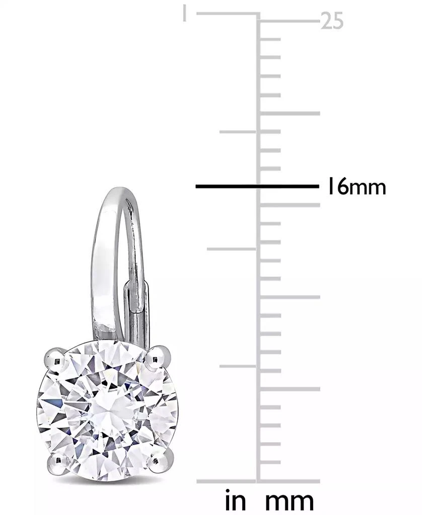 商品Macy's|Lab-Grown Moissanite Solitaire Leverback Earrings (4 ct. t.w.) in 14k White Gold,价格¥18126,第4张图片详细描述