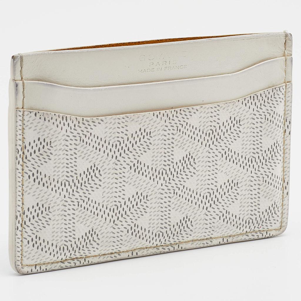 Goyard White Goyardine Coated Canvas And Leather Saint Sulpice Card Holder商品第3张图片规格展示