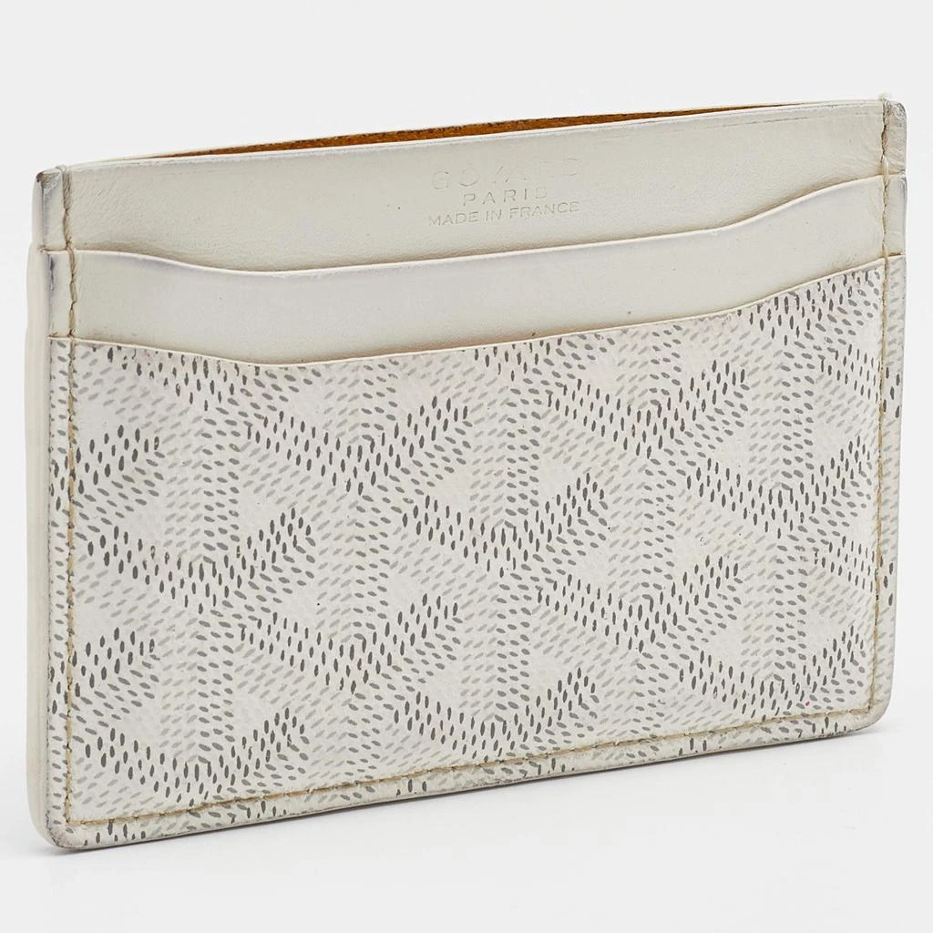 商品[二手商品] Goyard|Goyard White Goyardine Coated Canvas And Leather Saint Sulpice Card Holder,价格¥1195,第3张图片详细描述