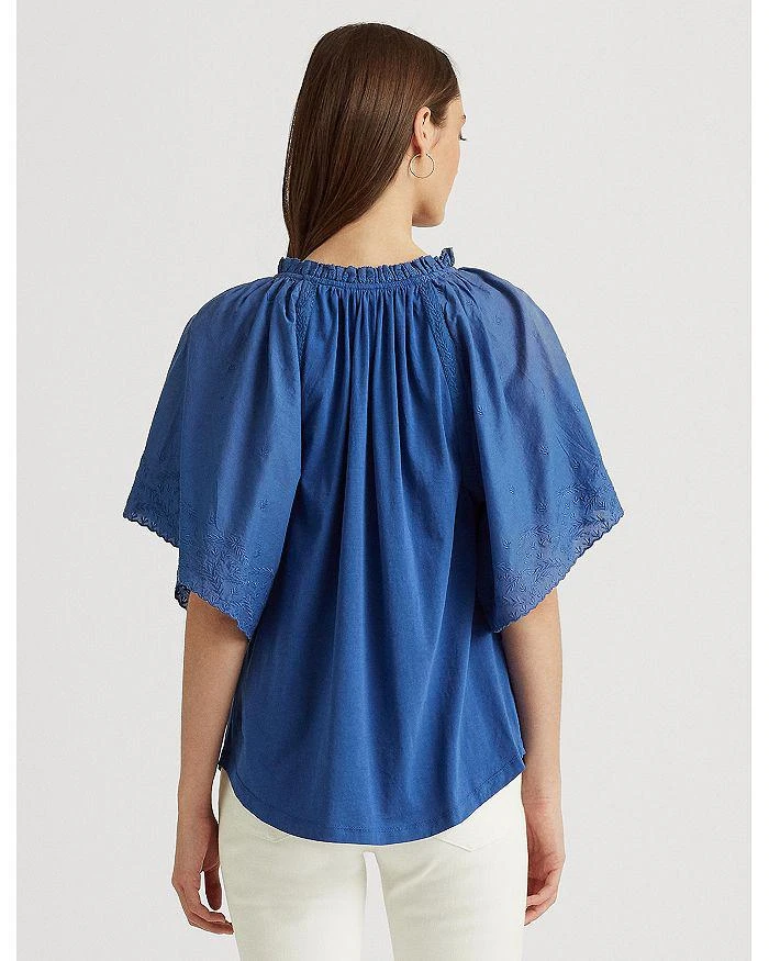 商品Ralph Lauren|Embroidered Flutter Sleeve Top,价格¥258,第3张图片详细描述