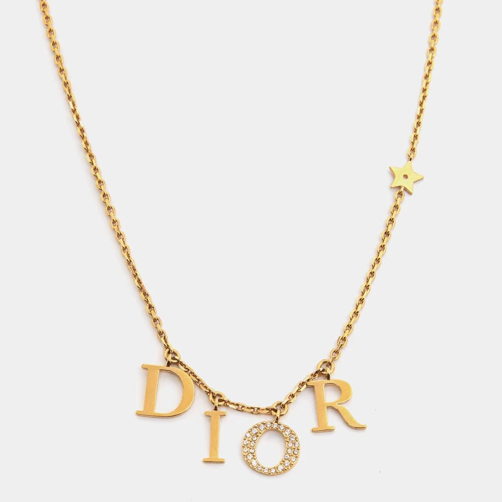 商品[二手商品] Dior|Dior Dio(r)evolution Crystal Gold Tone Necklace,价格¥4044,第1张图片