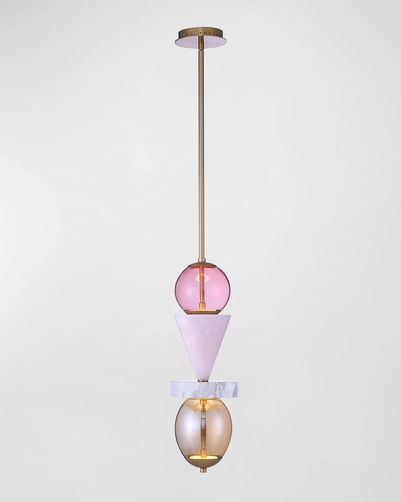 商品Allegri Crystal by Kalco Lighting|Demi Pink Jade LED Mini Pendant Light,价格¥11651,第1张图片