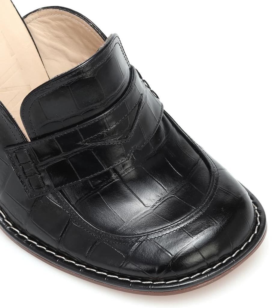 鳄鱼纹皮革穆勒鞋商品第6张图片规格展示