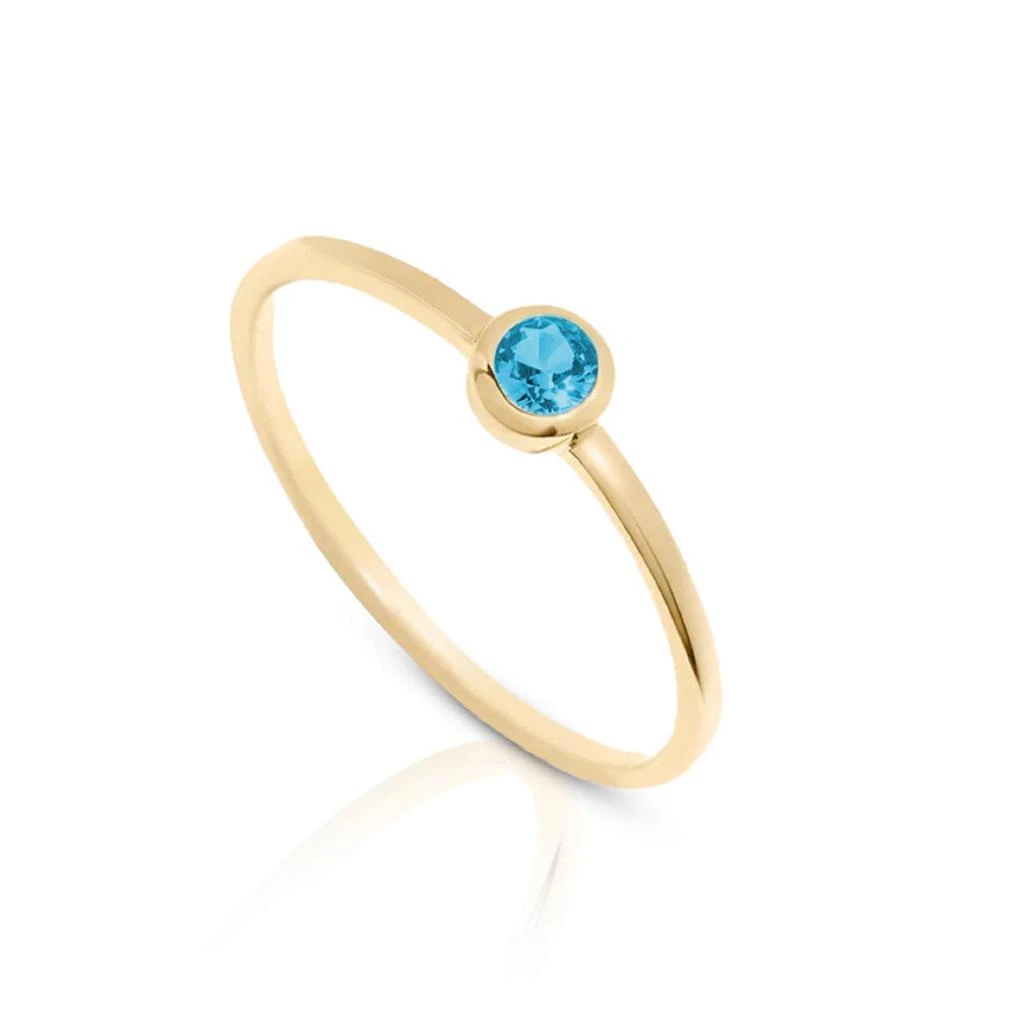 商品MAXCOLOR|14K Gold Vermeil Birthstone 3MM Cubic Zirconia Solitaire Ring,价格¥358,第2张图片详细描述