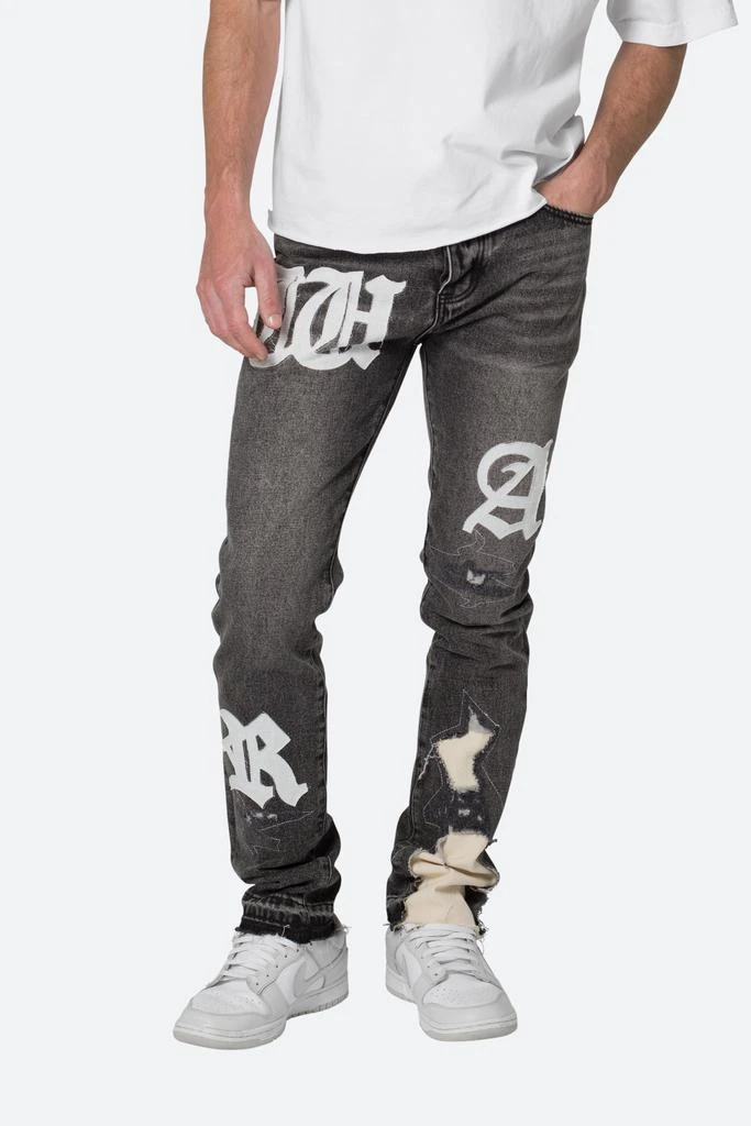 D198 War Straight Denim - Black/White 商品