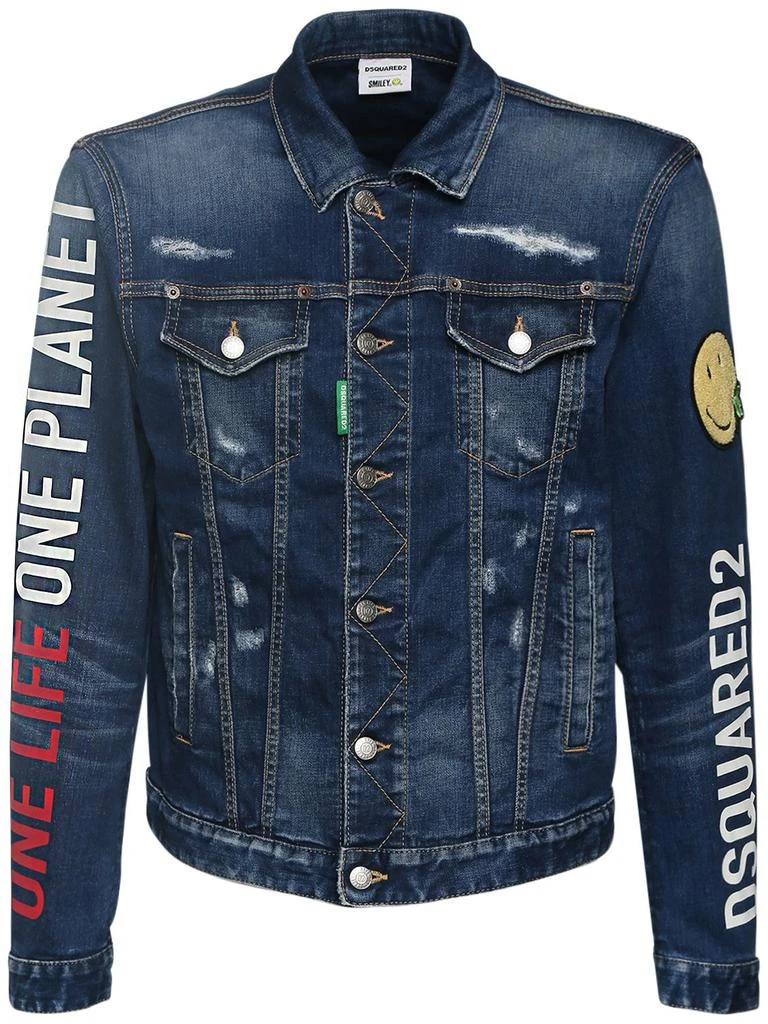 商品DSQUARED2|Smiley Dan Stretch Cotton Denim Jacket,价格¥8321,第1张图片
