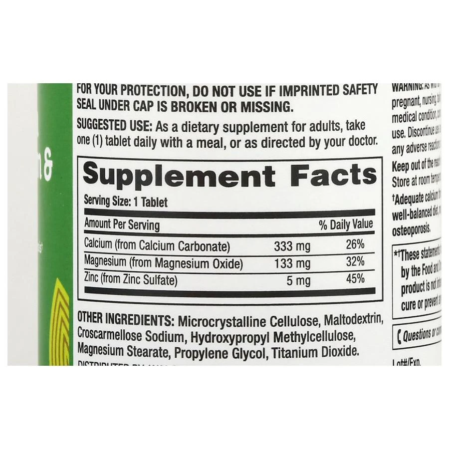 商品Finest Nutrition|Calcium Magnesium Zinc Tablets,价格¥89,第3张图片详细描述