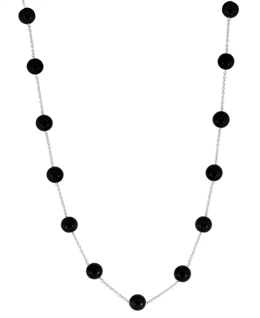 商品Effy|EFFY® Onyx Bead 18" Collar Necklace in Sterling Silver,价格¥604,第1张图片