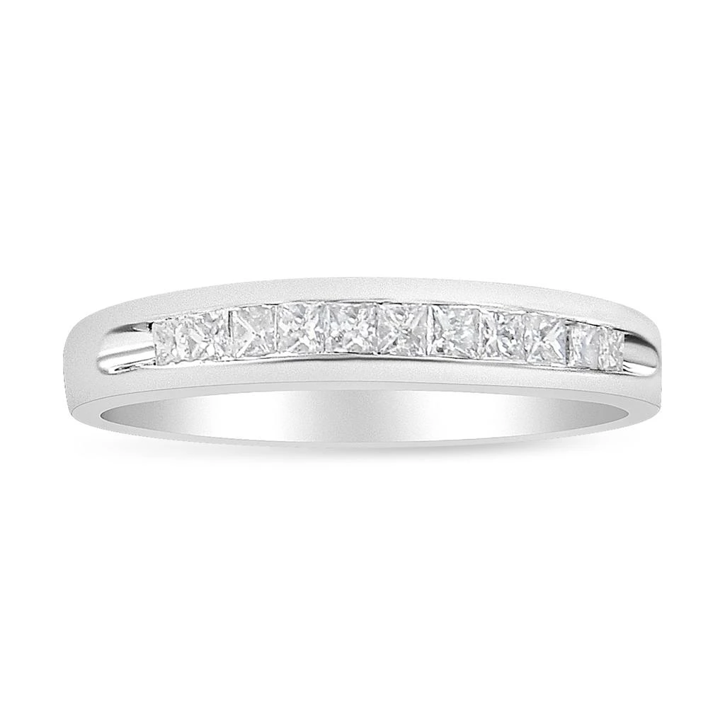 商品Haus of Brilliance|18K White Gold 1/4 Cttw Channel Set Princess-cut Diamond Classic 11 Stone Band Ring,价格¥6957,第4张图片详细描述