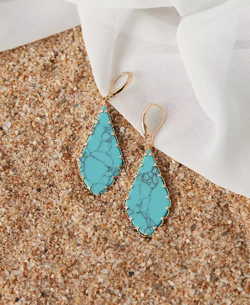 商品Lonna & Lilly|Gold-Tone Framed Flat Stone Drop Earrings,价格¥199,第4张图片详细描述