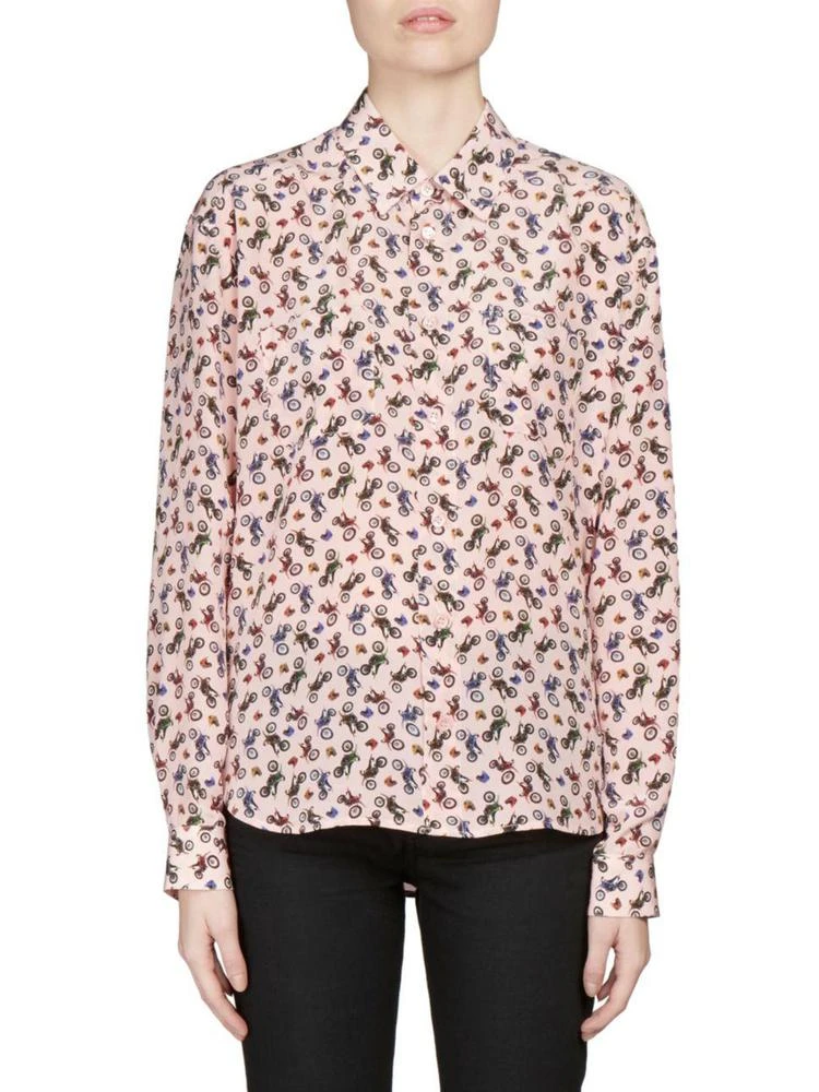 商品Yves Saint Laurent|Silk Motorcycle Print Blouse,价格¥3024,第1张图片