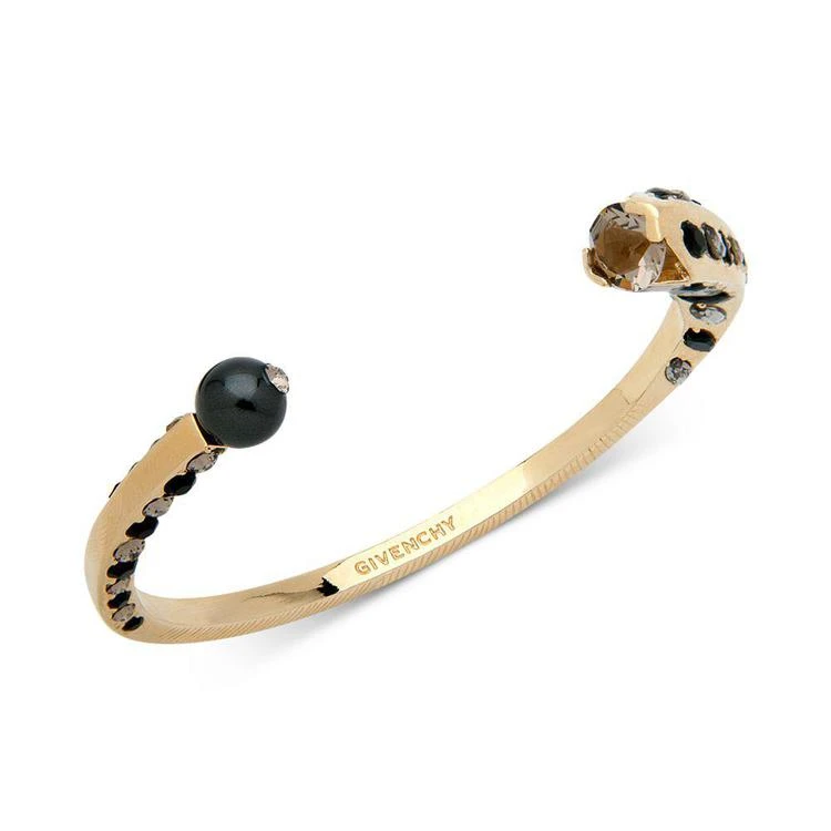 商品Givenchy|Gold-Tone Crystal & Black Bead Open Cuff Bracelet,价格¥324,第1张图片
